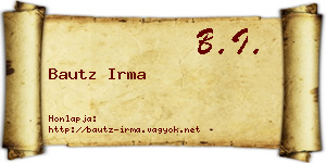 Bautz Irma névjegykártya